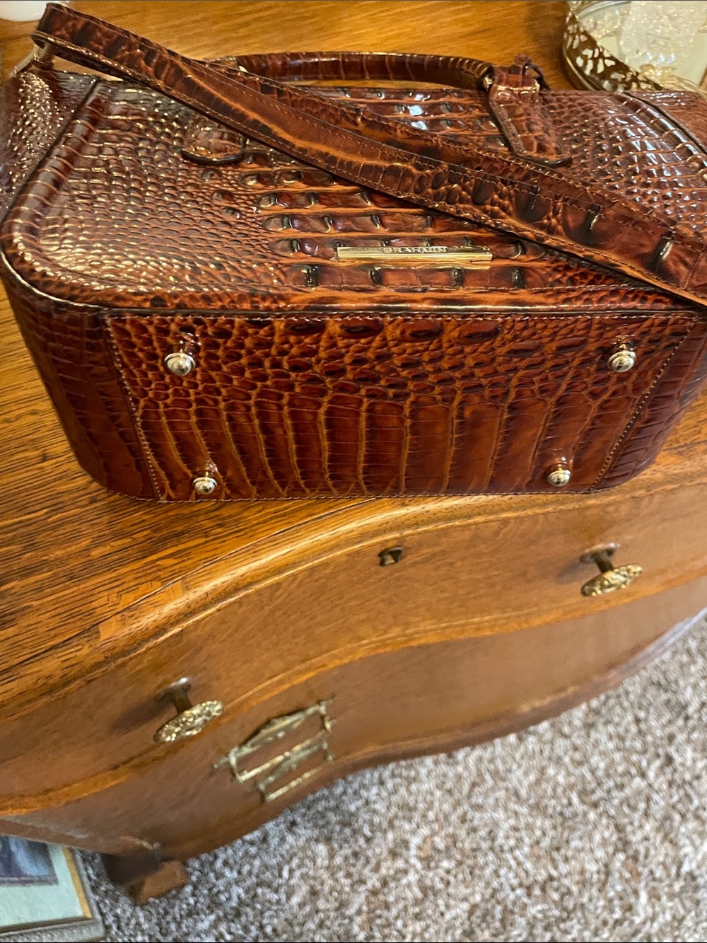 Brahmin Croc-Embossed Leather shoulder bag or handbag - Picture 3 of 4